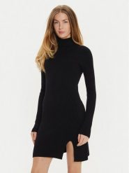 Kontatto Sukienka dzianinowa 3M0135N Czarny Slim Fit. Czarne sukienki damskie Kontatto, bez wzorów, z dzianiny, bez ramiączek. Za 249.99 zł.