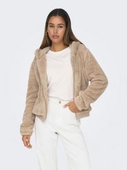 ONLY Kurtka pluszowa w kolorze jasnobrązowym rozmiar: XL. Brązowe kurtki damskie Only, xl, bez wzorów, bez kaptura. Za 136.45 zł.