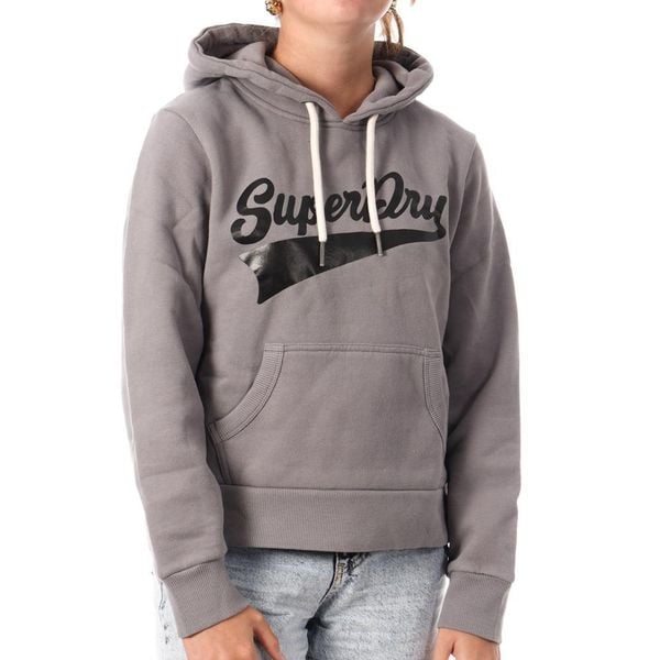 Bluza damska z kapturem Superdry Super Athletics. Szare bluzy damskie Superdry, l, bez wzorów, z bawełny, z kapturem. Za 351.00 zł.