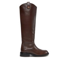 Kozaki JOOP!. Brązowe kozaki damskie Joop!, bez obcasa, na płaskiej podeszwie, bez zapięcia. Za 1,299.00 zł.