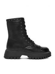 DeeZee Botki CEO-HY59067-7 Czarny. Czarne botki damskie DeeZee, z materiału, bez obcasa, na płaskiej podeszwie, bez zapięcia. Za 189.99 zł.