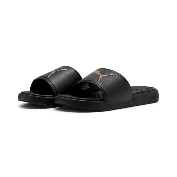 Damskie klapki Cool Cat 3.0 PUMA. Czarne klapki damskie Puma, bez wzorów, z materiału, bez obcasa, na płaskiej podeszwie, bez zapięcia. Za 129.00 zł.
