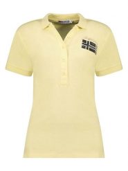 Geographical Norway Koszulka polo w kolorze żółtym rozmiar: XL. Żółte bluzki damskie Geographical Norway, xl, bez wzorów, bez kołnierzyka, bez ramiączek. Za 70.24 zł.