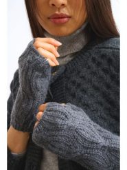 AUTHENTIC CASHMERE Kaszmirowe mankiety "Iris" w kolorze szarym rozmiar: onesize. Szare rękawiczki damskie AUTHENTIC CASHMERE, bez wzorów, z kaszmiru. Za 148.61 zł.