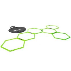 Hexagon Agility Grid, Speed Ladder, 6 szt.+ torba do przechowywania. Zielone torby sportowe VIRTUFIT, bez wzorów, z materiału. Za 142.00 zł.