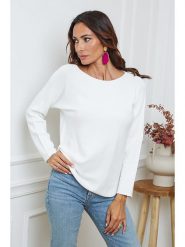 So Cachemire Sweter "Ianaz" w kolorze kremowym rozmiar: XL. Brązowe swetry klasyczne damskie So Cachemire, xl, ze splotem, bez kołnierzyka. Za 179.64 zł.