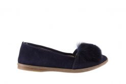 Baleriny Bayla-076 1626 Z Granat, Skóra naturalna - 36. Niebieskie balerinki damskie Bayla, bez wzorów, z gumy. W wyprzedaży za 44.10 zł.
