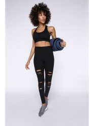 Onamaste Legginsy sportowe w kolorze czarnym rozmiar: L/XL. Czarne legginsy sportowe damskie Onamaste, l, bez wzorów, z materiału, z podwyższonym stanem, outdoorowe. Za 101.95 zł.