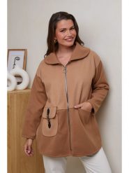 Curvy Lady Kurtka przejściowa w kolorze brązowym rozmiar: 48/50. Brązowe kurtki damskie Curvy Lady, bez wzorów, bez kaptura. Za 119.12 zł.