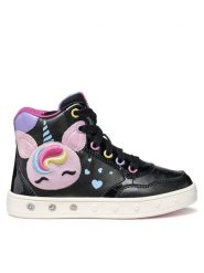 Geox Sneakersy J Skylin J568WD 0NFKN C9240 M Czarny. Czarne trampki dziewczęce Geox, bez wzorów, ze skóry, bez zapięcia. Za 189.99 zł.