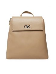 Calvin Klein Plecak Ck Flap Backpack With Conv Strap K60K613038 Beżowy. Brązowe plecaki Calvin Klein, bez wzorów, ze skóry. Za 399.99 zł.