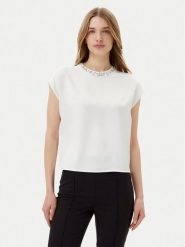 Imperial Bluzka RIC3JBA Biały Regular Fit. Białe bluzki damskie Imperial, xs, bez wzorów, z syntetyku, bez kołnierzyka, bez ramiączek. Za 199.99 zł.