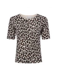 Marie Lund Damska koszulka z dzianiny Kobiety beżowy|brązowy wzorzysty, XXXL. Brązowe koszulki damskie Marie Lund, bez wzorów, z dzianiny, bez kołnierzyka, bez ramiączek. Za 159.95 zł.