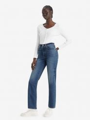 Levi's Dżinsy - Straight fit - w kolorze niebieskim rozmiar: W29/L29. Niebieskie jeansy damskie Levi's, z podwyższonym stanem. Za 251.74 zł.