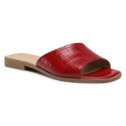 Klapki Lasocki. Czerwone klapki damskie Lasocki, bez wzorów, bez obcasa, bez zapięcia. Za 57.99 zł.