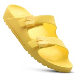 Klapki damskie sportowe SCHOLL BAHIA na basen. Żółte obuwie sportowe treningowe Scholl, do pływania. Za 119.99 zł.
