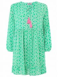 Zwillingsherz Sukienka "Stargazing" w kolorze zielonym rozmiar: S/M. Zielone sukienki damskie Zwillingsherz, bez wzorów, z wiskozy, bez ramiączek. Za 126.75 zł.