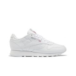Buty sneakersy sportowe damskie Reebok Classic Leather. Białe obuwie sportowe treningowe Reebok, ze skóry, trekkingowe, Reebok Classic. W wyprzedaży za 258.00 zł.