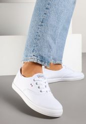 Biało-Różowe Tenisówki Vices w Klasycznym Stylu Telanisea. Białe obuwie sportowe damskie Born2be, bez zapięcia, tenisowe. Za 49.99 zł.
