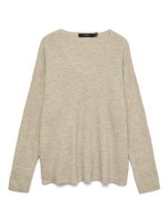 Vero Moda Sweter w kolorze beżowym rozmiar: L. Brązowe swetry klasyczne damskie Vero Moda, l, prążkowane, bez kołnierzyka. Za 82.99 zł.