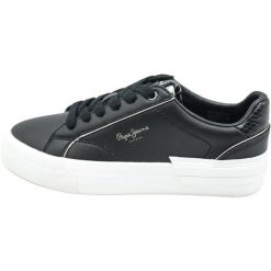 Trampki damska Pepe Jeans Allen Low Czarny. Czarne trampki damskie Pepe Jeans, bez wzorów, z jeansu, bez zapięcia. Za 390.00 zł.