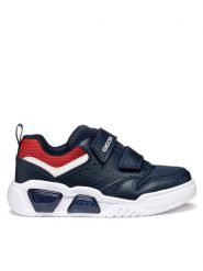 Geox Sneakersy J Illuminus J55GVA 014BU C0735 M Granatowy. Niebieskie buty sportowe chłopięce Geox, ze skóry, bez zapięcia. Za 169.99 zł.