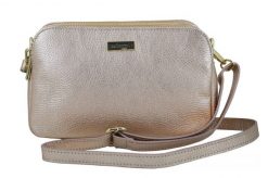 Listonoszka metalizowana BARBERINI'S pudrowa 978-18. Czerwone shopper bag Barberinis, bez wzorów, ze skóry, małe, bez dodatków. Za 229.99 zł.