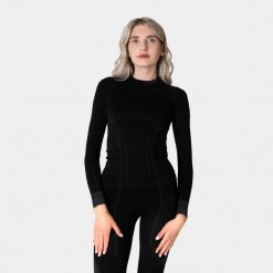 Bluza termoaktywna trekkingowa damska Alpinus Tactical Base Layer. Czarne bluzy damskie Alpinus, xl, bez wzorów, bez kaptura. Za 234.39 zł.