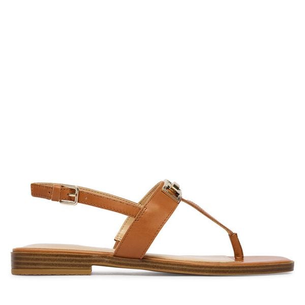 Sandały Guess. Brązowe sandały damskie Guess, z aplikacjami, bez obcasa, na płaskiej podeszwie, bez zapięcia. Za 519.99 zł.