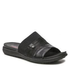 Klapki Go Soft. Czarne klapki damskie GO SOFT, bez wzorów, bez obcasa, bez zapięcia. Za 103.99 zł.