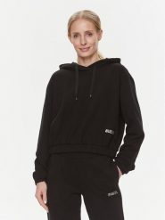 Guess Bluza Eleanora V4RQ09 KC5O0 Czarny Regular Fit. Czarne bluzy damskie Guess, l, z aplikacjami, z bawełny, bez kaptura. Za 259.99 zł.