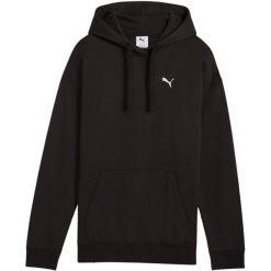 Bluza damska Puma ESS Comfort Hoodie FL 01. Czarne bluzy damskie Puma, bez wzorów, z bawełny, z kapturem. Za 168.99 zł.