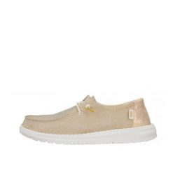 HeyDude Damskie Mokasyny Wendy Metallic Sparkle. Brązowe mokasyny damskie Hey dude, z materiału, bez obcasa. Za 359.00 zł.