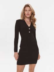 Liu Jo Sukienka dzianinowa MF3381 MA18F Czarny Slim Fit. Czarne sukienki damskie Liu Jo, bez wzorów, z dzianiny, bez ramiączek. Za 1,439.00 zł.