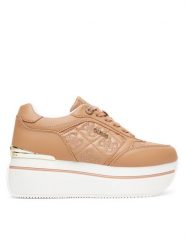 Guess Sneakersy FLTCM9 FAL12 Beżowy. Brązowe obuwie sportowe damskie Guess, ze skóry, bez zapięcia. Za 459.99 zł.
