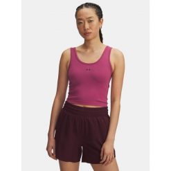 Koszulka Under Armour Vanish Seamless Tank. Czerwone koszulki sportowe damskie Under Armour, bez wzorów, bez ramiączek. Za 119.99 zł.