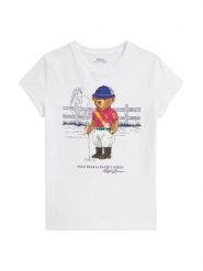 Polo Ralph Lauren T-Shirt 313A96120001 Biały Regular Fit. Białe koszulki i t-shirty dziewczęce Polo Ralph Lauren, bez wzorów, z bawełny, bez kołnierzyka, bez ramiączek. Za 289.99 zł.