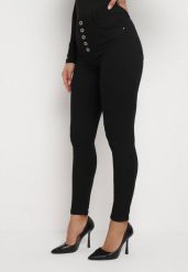Czarne Spodnie Skinny Kyllienne. Czarne rurki damskie Born2be, na wiosnę, bez wzorów, z jeansu, z podwyższonym stanem. Za 64.99 zł.