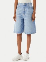 HUGO Bermudy Gelita 1 50557010 Niebieski jasny Relaxed Fit. Niebieskie szorty damskie Hugo, bez wzorów, z bawełny. Za 549.99 zł.