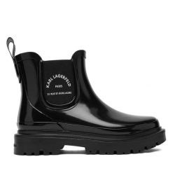 Kalosze KARL LAGERFELD. Czarne kalosze damskie KARL LAGERFELD, bez wzorów. Za 579.99 zł.