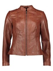 Bugatti Skórzana kurtka w kolorze jasnobrązowym rozmiar: 42. Brązowe kurtki damskie Bugatti, bez wzorów, ze skóry, bez kaptura. Za 695.99 zł.