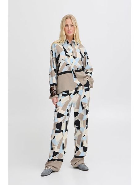 B.young Koszula w kolorze błękitno-beżowym rozmiar: 42. Brązowe koszule damskie b.young, bez wzorów, bez kołnierzyka, bez ramiączek. Za 87.81 zł.