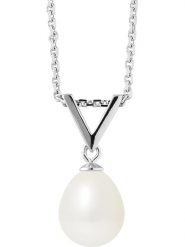 Pearl Addict Srebrny naszyjnik z zawieszką - dł. 42 cm rozmiar: onesize. Białe naszyjniki damskie Pearl Addict, z perłą, srebrne. Za 173.99 zł.