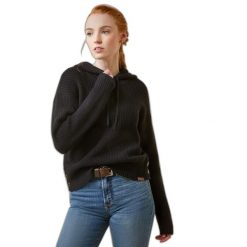 Bluza z kapturem damska Ariat Los Altos. Czarne bluzy damskie Ariat, na jesień, xl, bez wzorów, z wełny, z kapturem. Za 506.00 zł.