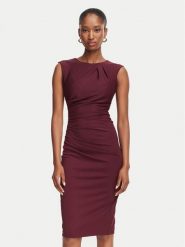 Rinascimento Sukienka koktajlowa CFC0130273003 Bordowy Slim Fit. Czerwone sukienki damskie Rinascimento, bez wzorów, z syntetyku, wizytowe, bez ramiączek. Za 469.99 zł.