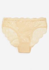 Jasnobeżowe Majtki Typu Figi z Delikatną Koronką Holiva. Brązowe figi Born2be, bez wzorów, z bawełny. Za 4.99 zł.