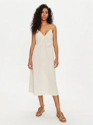 Vero Moda Sukienka letnia Agnete 10311860 Beżowy Regular Fit. Brązowe sukienki damskie Vero Moda, bez wzorów, z bawełny, bez ramiączek. Za 219.99 zł.