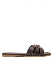 TWINSET Klapki 251TGT090 Brązowy. Brązowe klapki damskie Twinset, bez wzorów, ze skóry, bez obcasa, bez zapięcia. Za 569.99 zł.
