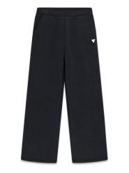 Guess Spodnie dresowe J6YB21 K5196 Czarny Wide Leg. Czarne spodnie dresowe dziewczęce Guess, z aplikacjami, z dresówki. Za 242.99 zł.