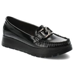 Czarne Modne Półbuty Armodo Stylowe Obuwie Damskie. Czarne półbuty damskie Armodo, na wiosnę, bez wzorów, ze skóry, bez obcasa, bez zapięcia. Za 349.00 zł.